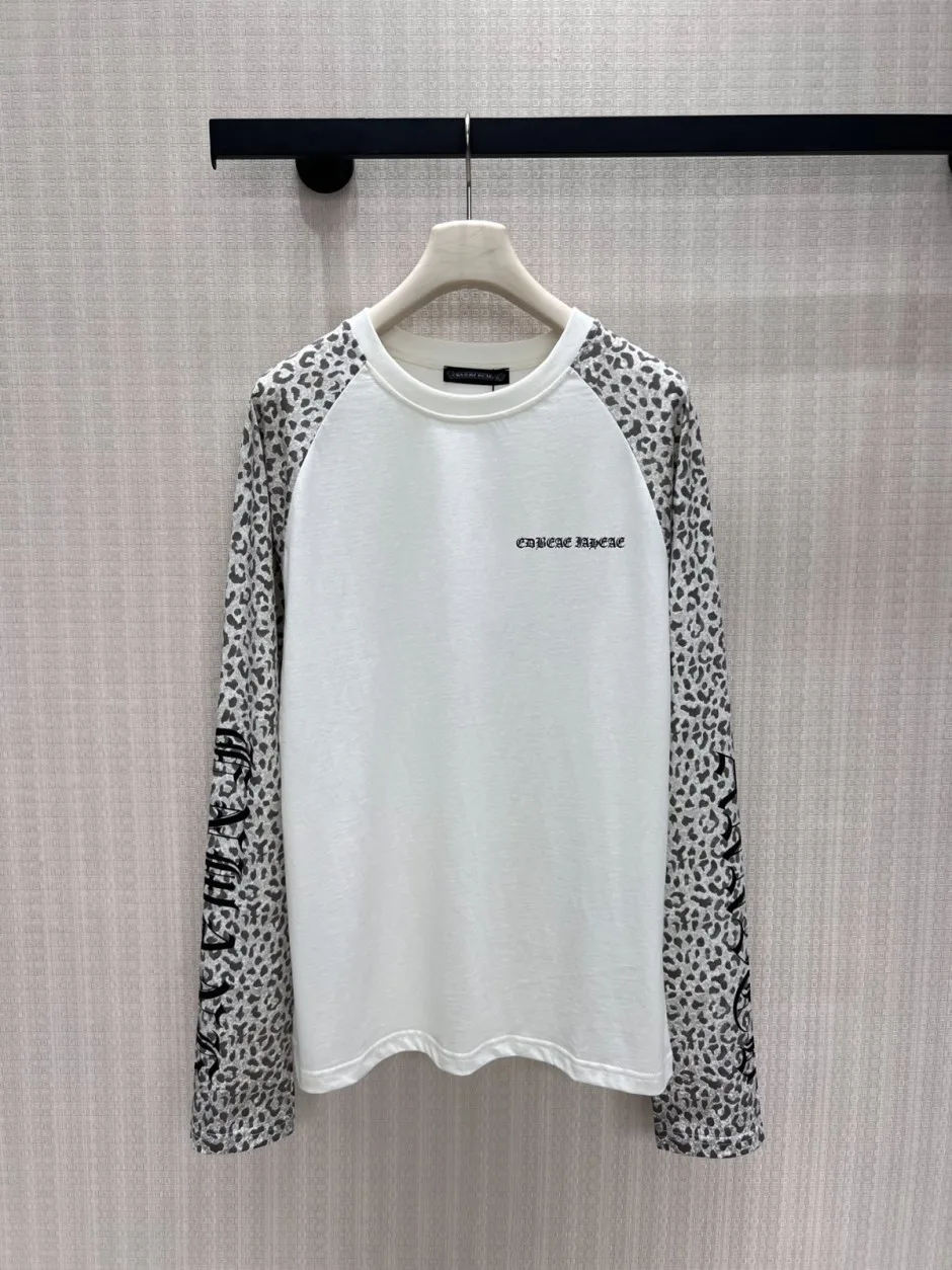 1786348268896485.webp レオパード柄 ラグランスリーブ 長袖Tシャツ クロムハーツ Tシャツ 偽物 ホワイト