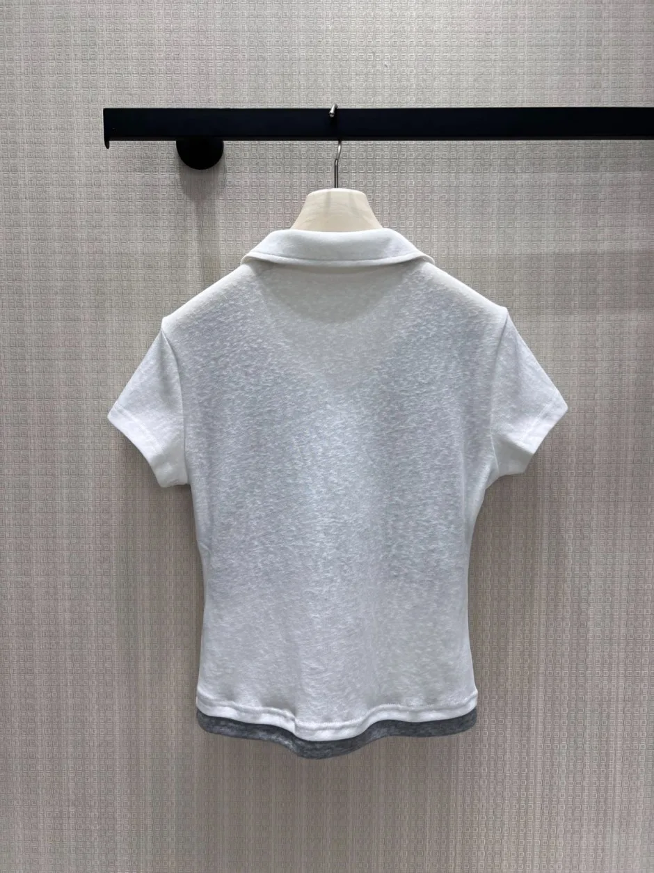 1786349926210667.webp 洗練された 配色 ロゴ 半袖ポロシャツ クロムハーツ Tシャツ 偽物 ホワイト