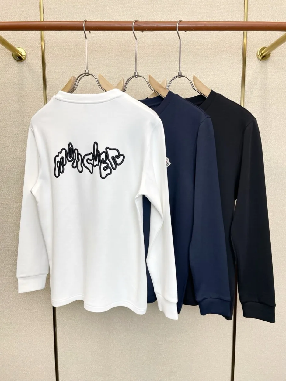 1786425200575302.webp カジュアル ロゴ入り モンクレール Tシャツ 偽物 クルーネック 長袖tシャツ