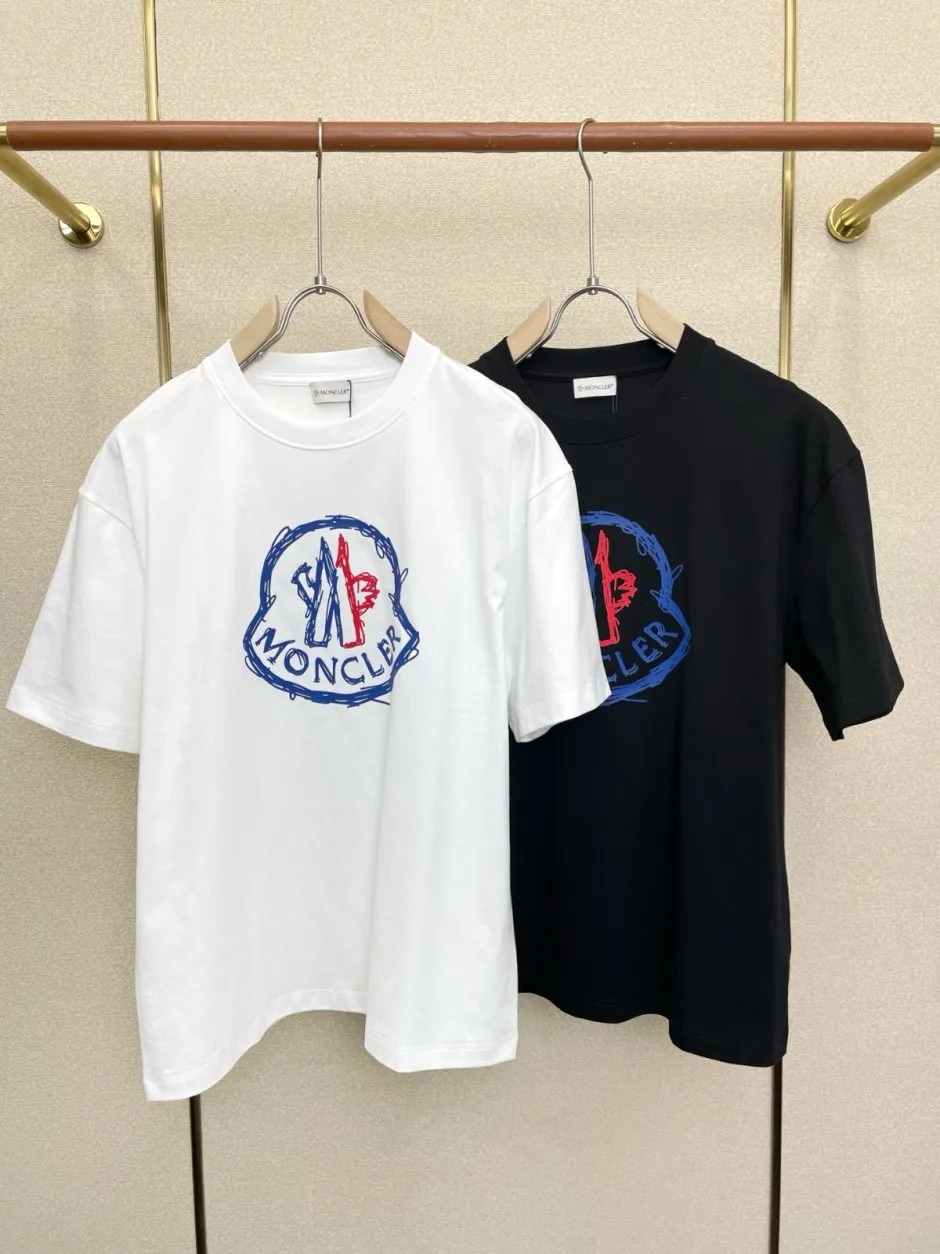 1786428167908162.webp 定番 カジュアル モンクレール Tシャツ 偽物 ロゴプリント 半袖Tシャツ