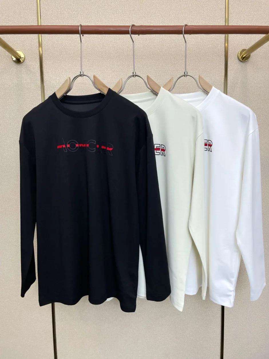 シンプル 洗練された ロゴプリント モンクレール Tシャツ 偽物 長袖Tシャツ 合わせやすい