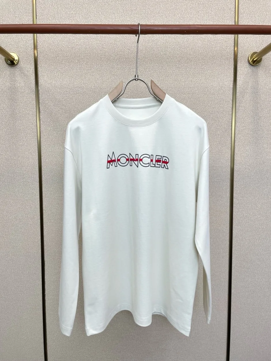 シンプル 洗練された ロゴプリント モンクレール Tシャツ 偽物 長袖Tシャツ 合わせやすい