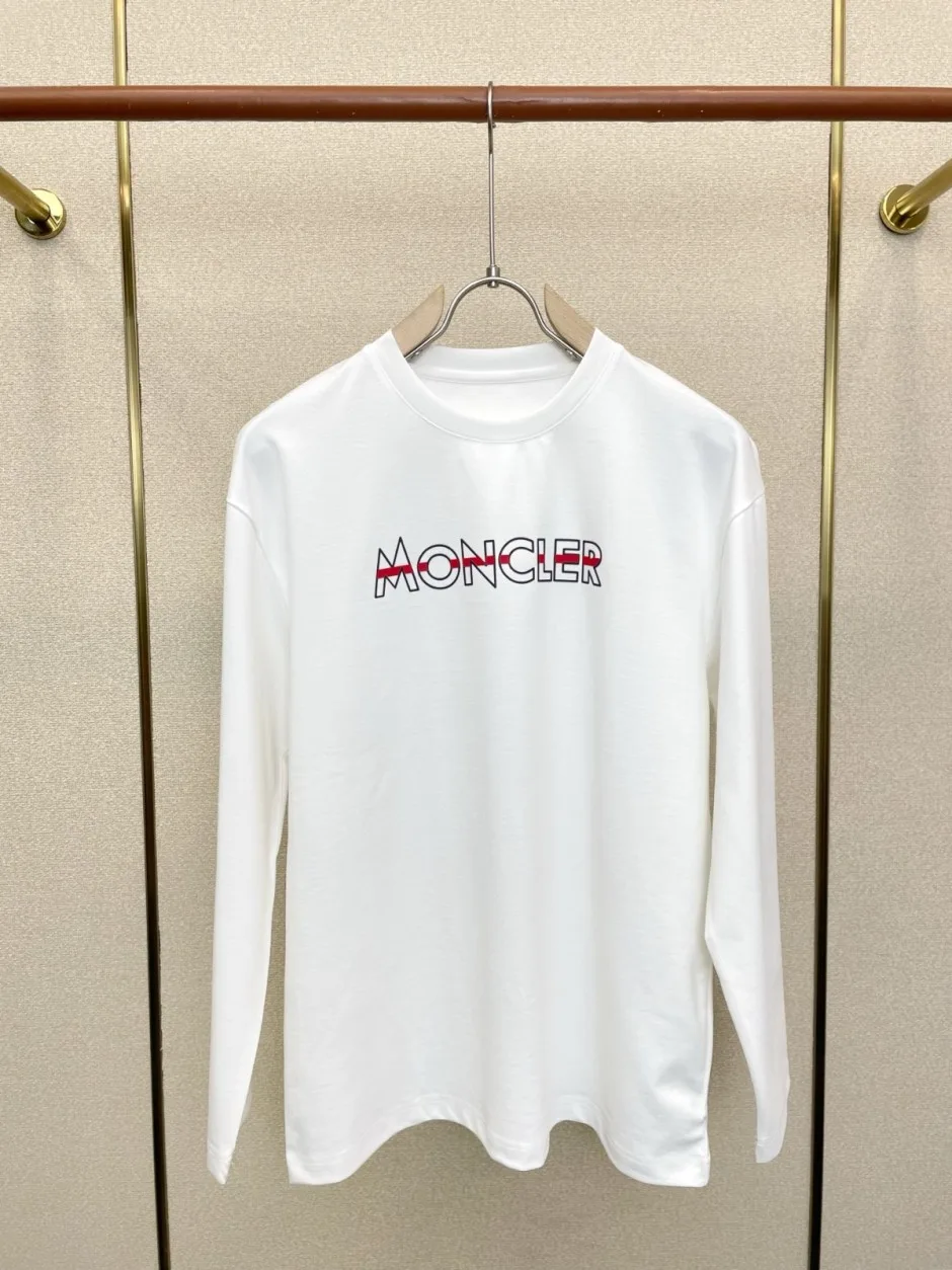 シンプル 洗練された ロゴプリント モンクレール Tシャツ 偽物 長袖Tシャツ 合わせやすい