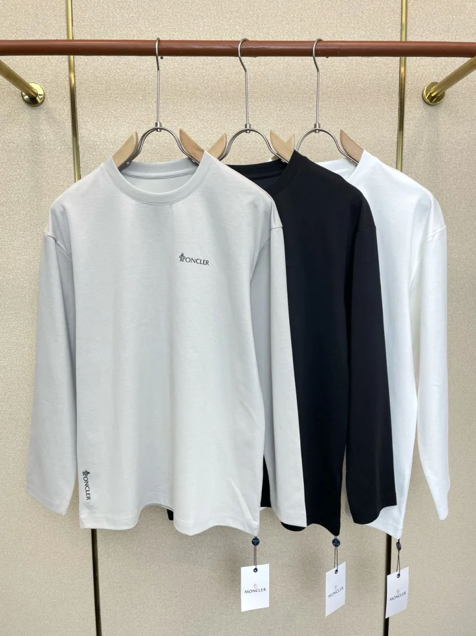 シンプル 洗練された ロゴ 長袖Tシャツ モンクレール Tシャツ 偽物 合わせやすい