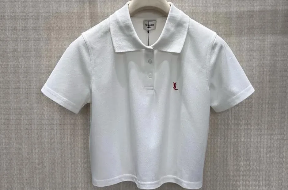 カジュアル コットン 半袖ポロシャツ イヴ・サンローラン Tシャツ コピー ホワイト カジュアル コットン 半袖ポロシャツ イヴ・サンローラン Tシャツ コピー ホワイト