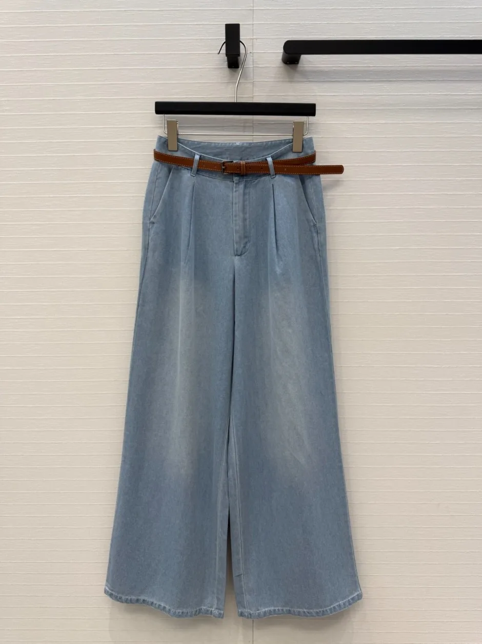 1786589953179856.webp ベルト付き ワイドデニムパンツ ラルフローレン ジーンズ 偽物 合わせやすい