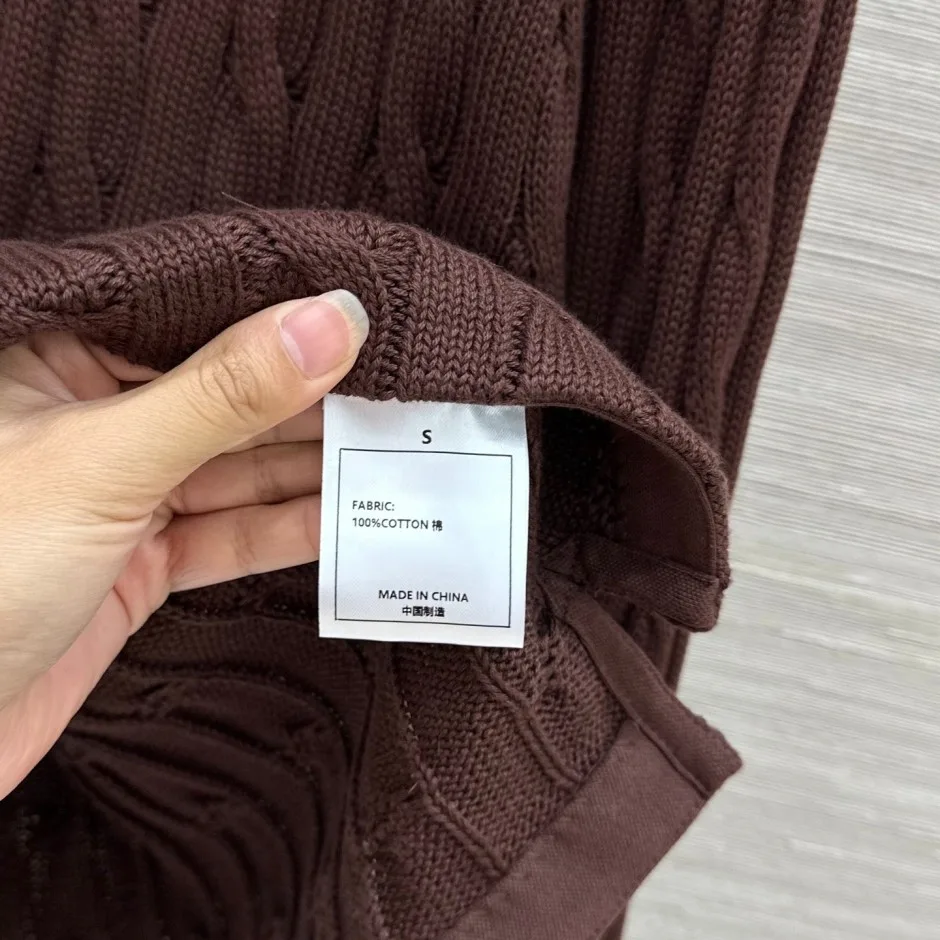 1786610198540759.webp ケーブル編み ラルフローレン セーター コピー ポニー刺繍 長袖ポロニット ブラウン