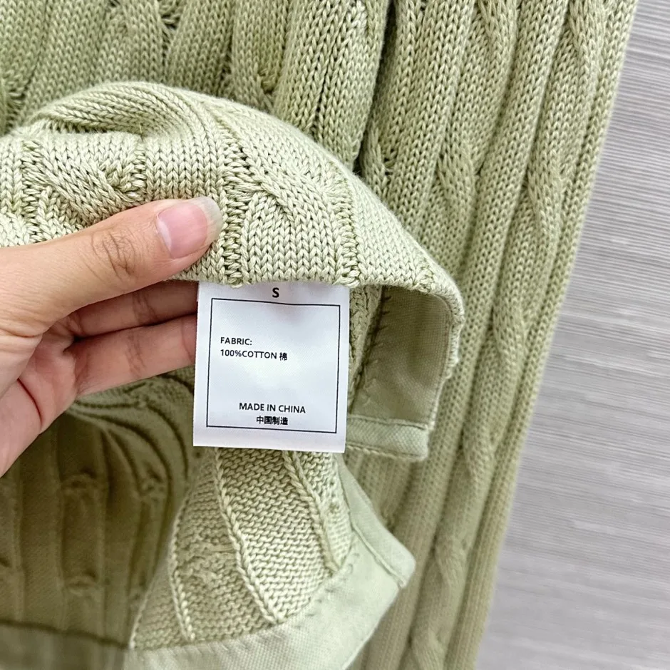 1786610625677032.webp ケーブル編み ラルフローレン セーター コピー ポニー刺繍 長袖ポロニット グリーン