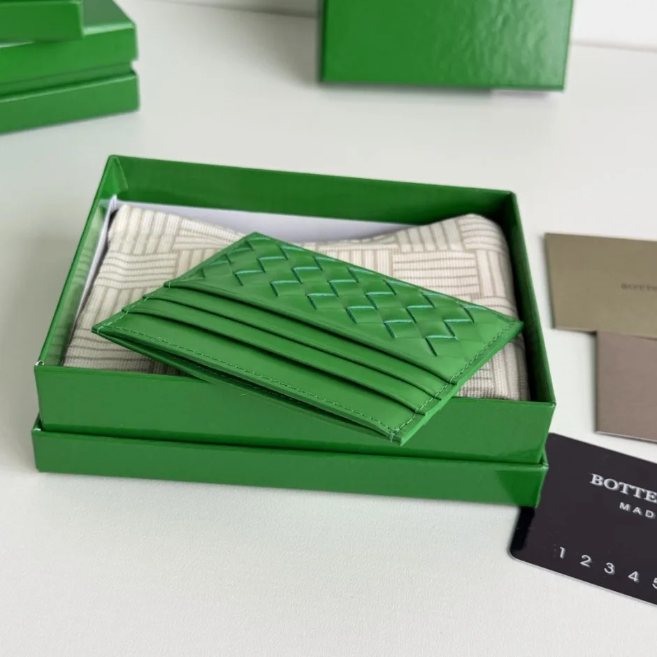 イントレチャートレザー カードケース ボッテガ・ヴェネタ 財布 コピー グリーン