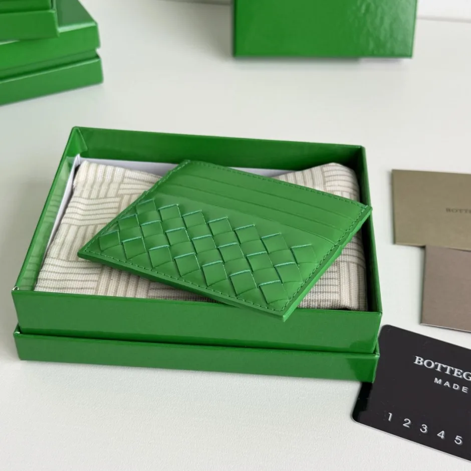 イントレチャートレザー カードケース ボッテガ・ヴェネタ 財布 コピー グリーン