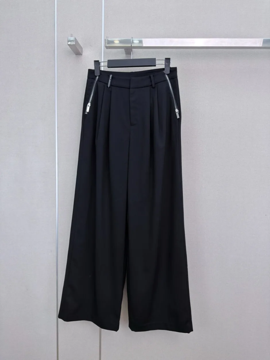 洗練された エレガント ワイドパンツ アレキサンダーワング スラックス コピー ブラック