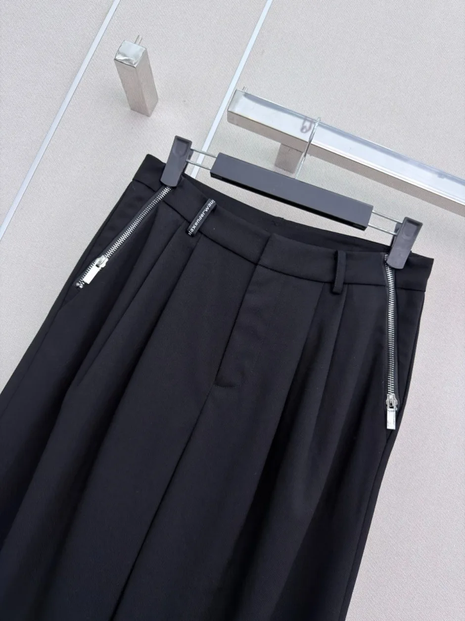 洗練された エレガント ワイドパンツ アレキサンダーワング スラックス コピー ブラック
