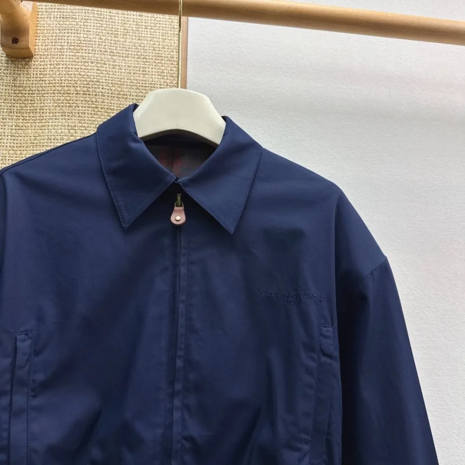 洗練された クロップド丈 ブルゾン アレキサンダーワング ジャケット コピー ネイビー