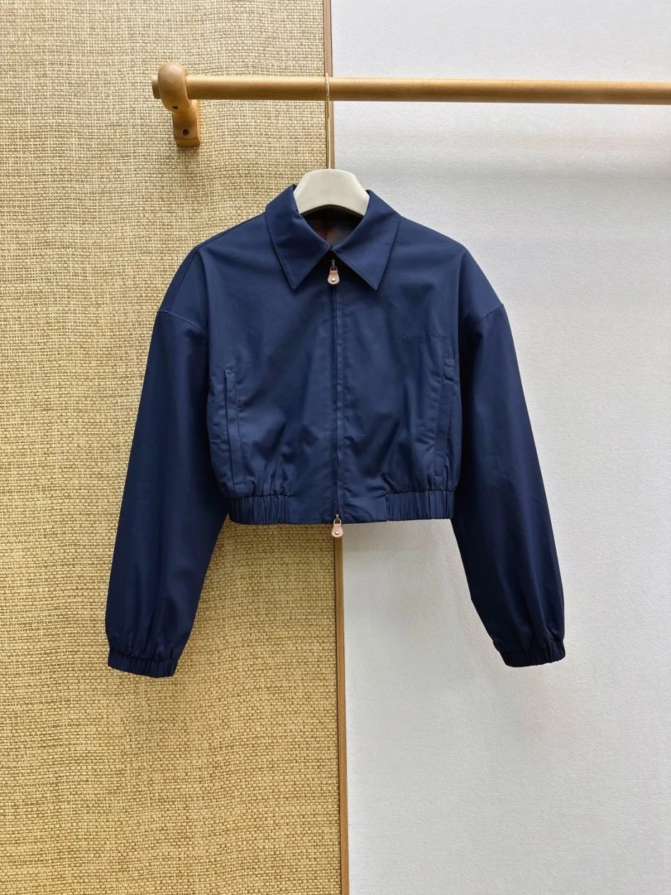 洗練された クロップド丈 ブルゾン アレキサンダーワング ジャケット コピー ネイビー