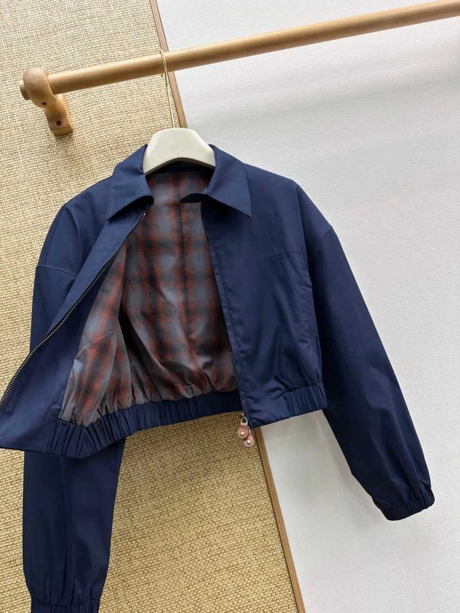 洗練された クロップド丈 ブルゾン アレキサンダーワング ジャケット コピー ネイビー