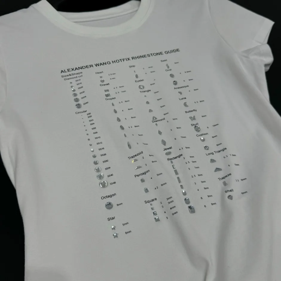 アレキサンダーワング Tシャツ コピー ラインストーンロゴ 半袖Tシャツ ホワイト