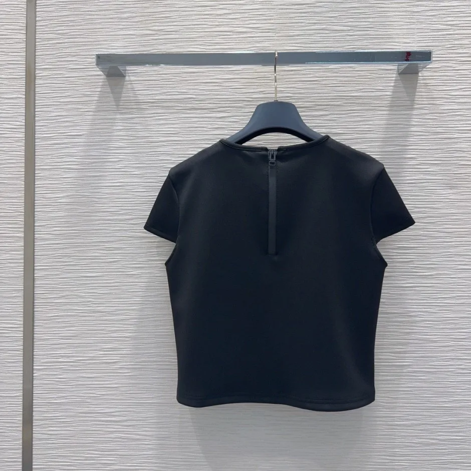 お洒落 モノグラム ボウ トップ ルイ・ヴィトン Tシャツ コピー ブラック
