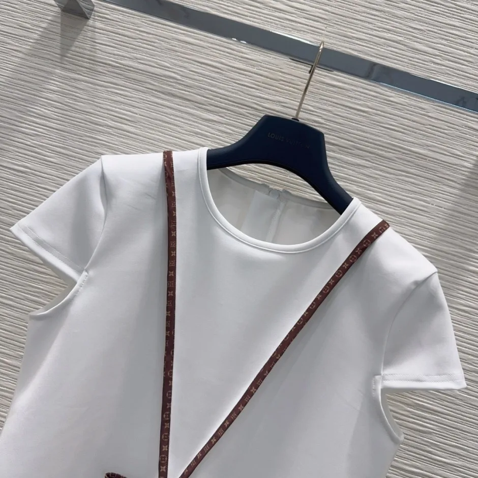 1787215245635862.webp お洒落 モノグラム ボウ トップ ルイ・ヴィトン Tシャツ コピー ホワイト