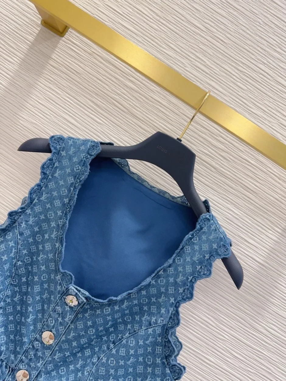 モノグラムデニム ペプラム クロップトップ ルイ・ヴィトン シャツ コピー