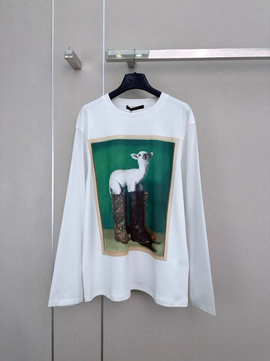 ルイ･ヴィトン x ナザール ロングスリーブ トップ ルイ・ヴィトン Tシャツ コピー コットン