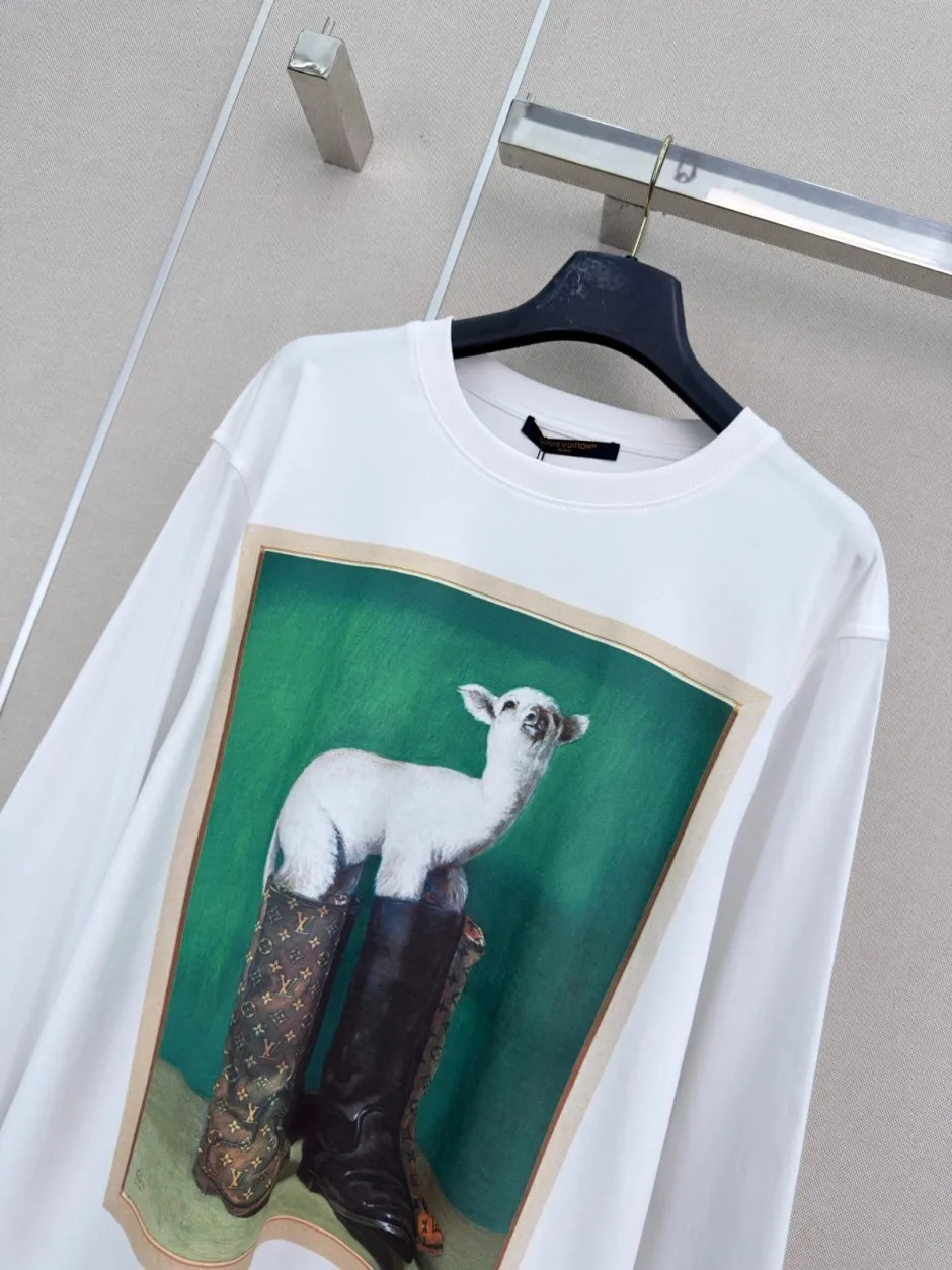 ルイ･ヴィトン x ナザール ロングスリーブ トップ ルイ・ヴィトン Tシャツ コピー コットン