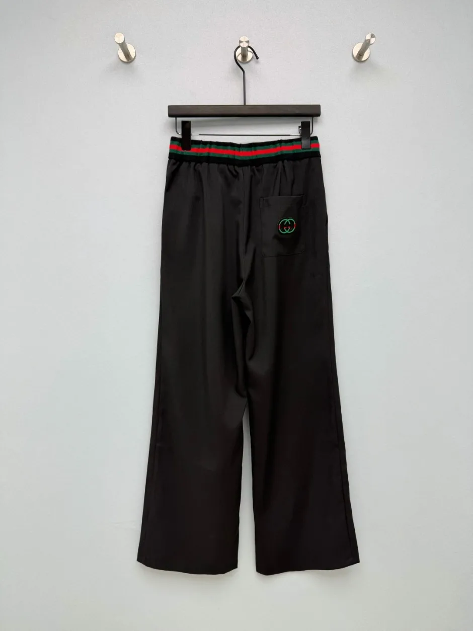 1787467748612814.webp 洗練された ストライプ カジュアルパンツ グッチ パンツ 偽物 ブラック