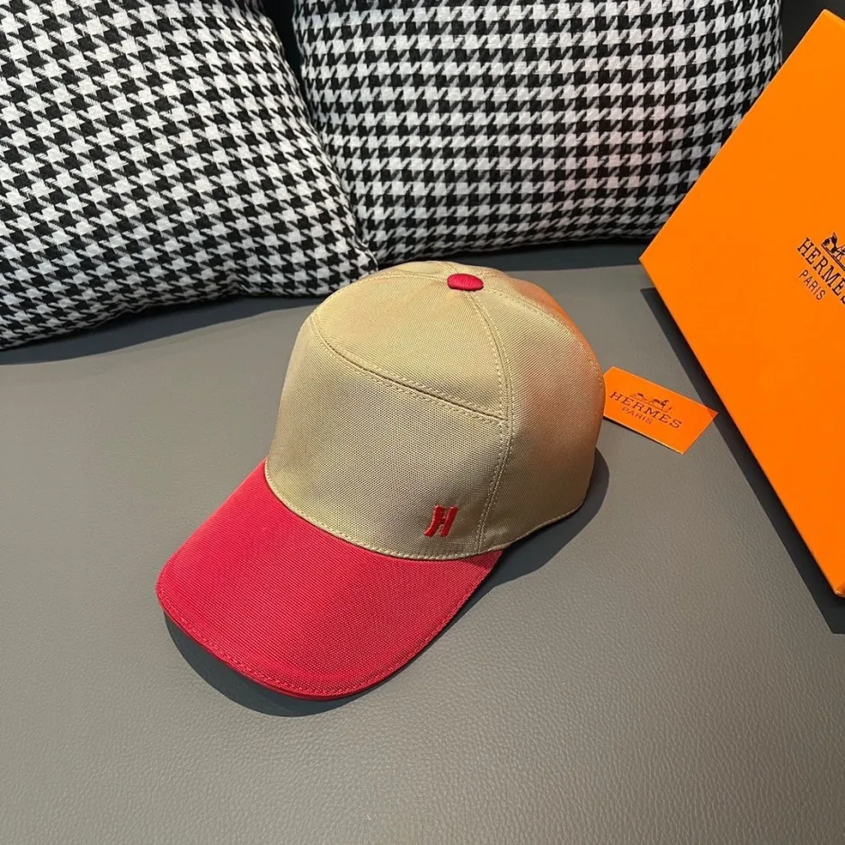 エルメス キャップ 偽物 合わせやすい バイカラー Hロゴ ベースボールキャップ