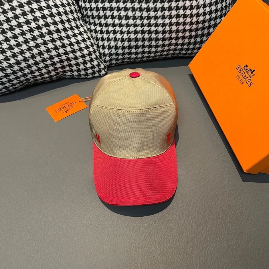 エルメス キャップ 偽物 合わせやすい バイカラー Hロゴ ベースボールキャップ