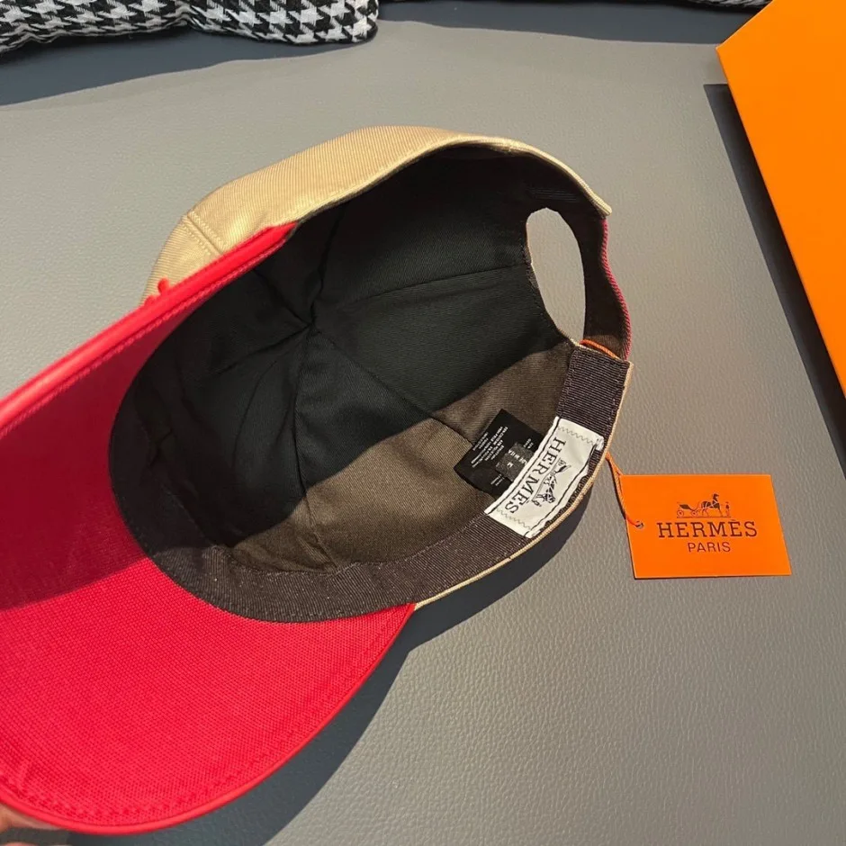 エルメス キャップ 偽物 合わせやすい バイカラー Hロゴ ベースボールキャップ