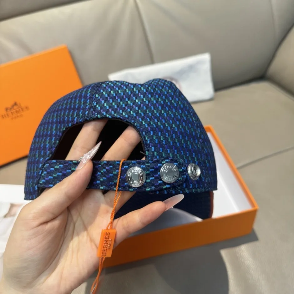 お洒落 合わせやすい エルメス キャップ 偽物 ベースボールキャップ ブルー