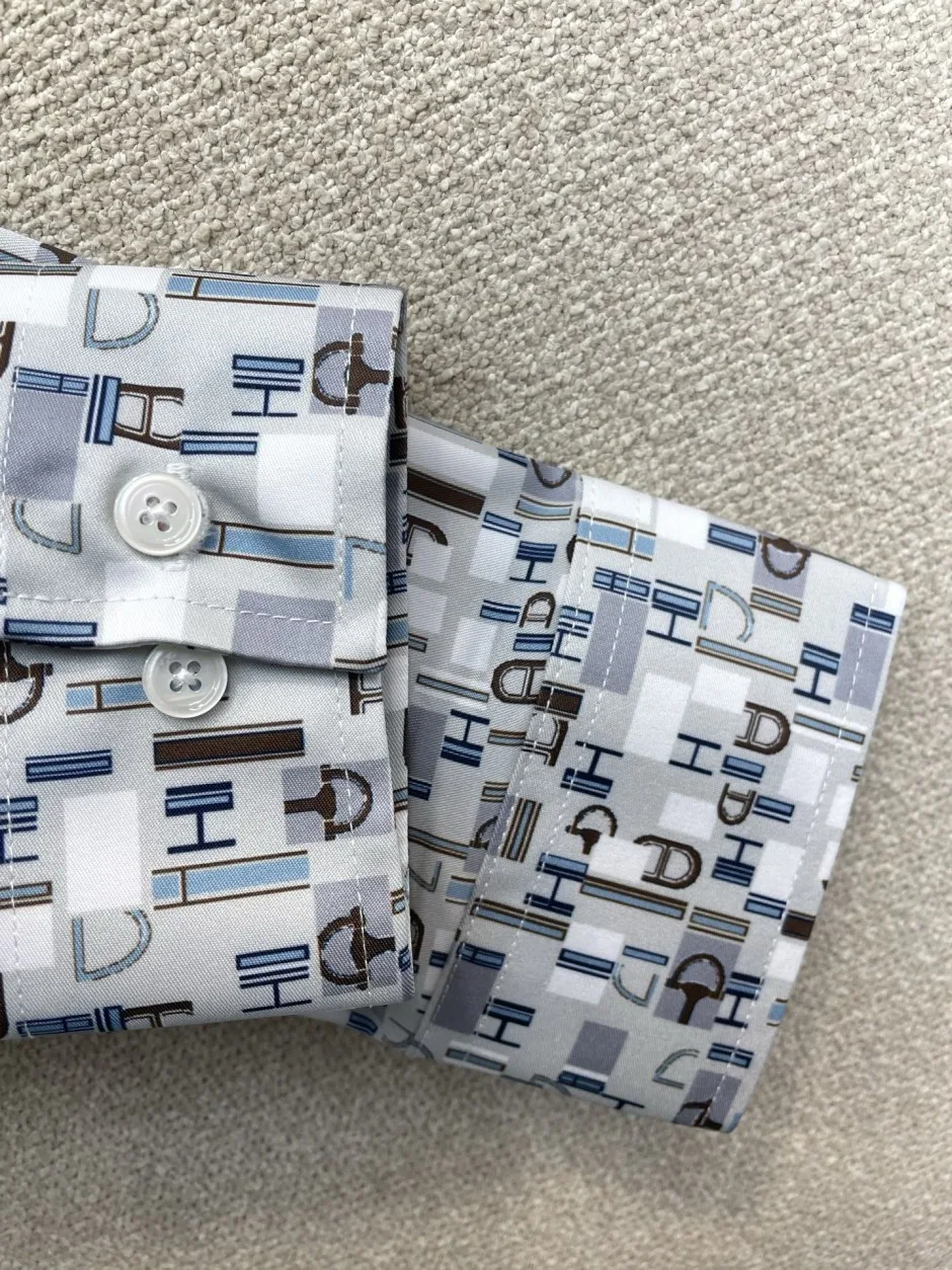1787723687360241.webp 上品 エレガント 総柄プリント 長袖シャツ エルメス シャツ コピー メンズ トップス