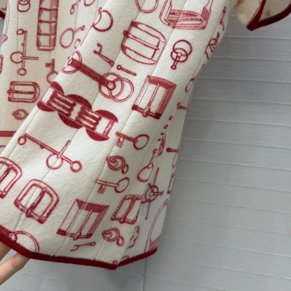 1787740243728745.webp お洒落 上品 カシミヤ ショートスリーブニット エルメス ニット コピー アイボリー