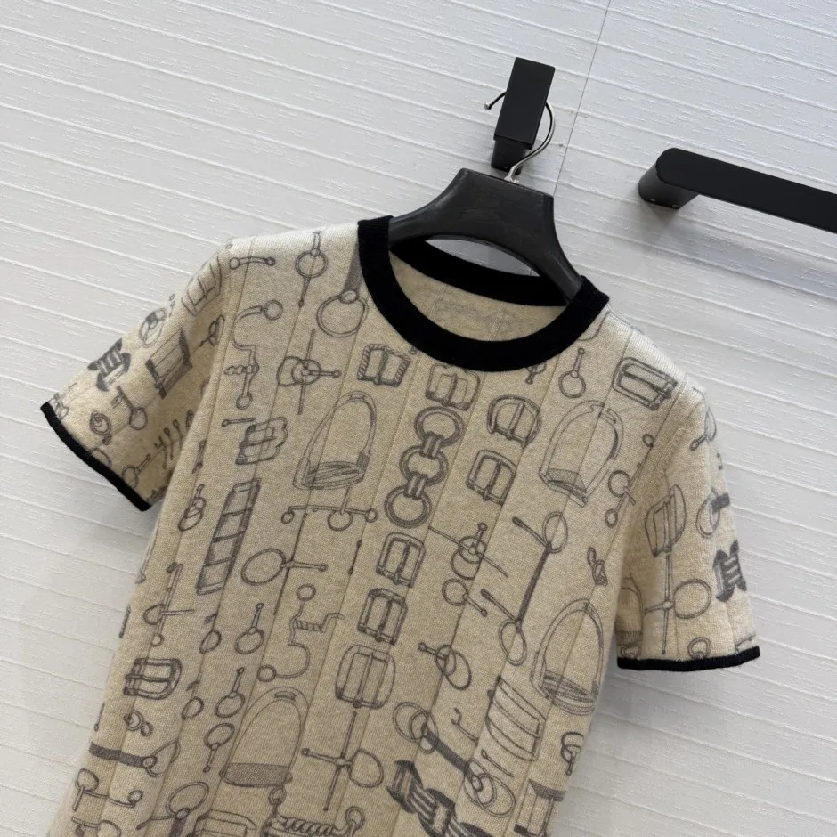 1787740463645782.webp お洒落 上品 カシミヤ ショートスリーブニット エルメス ニット コピー ベージュ