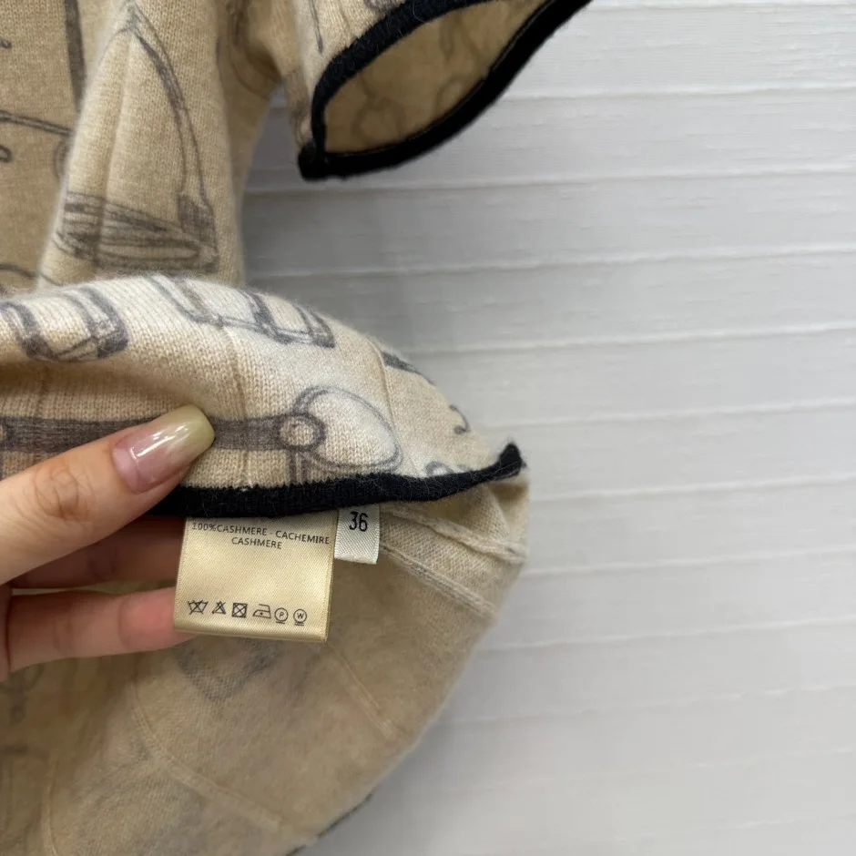 1787740468245337.webp お洒落 上品 カシミヤ ショートスリーブニット エルメス ニット コピー ベージュ