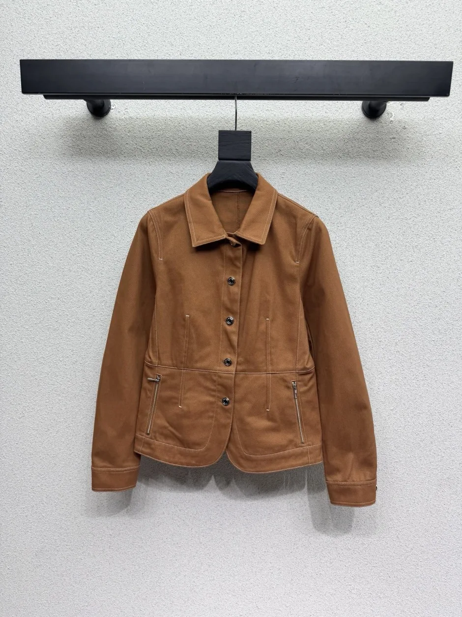 洗練された お洒落 エルメス ジャケット コピー コットン ブルゾン ブラウン