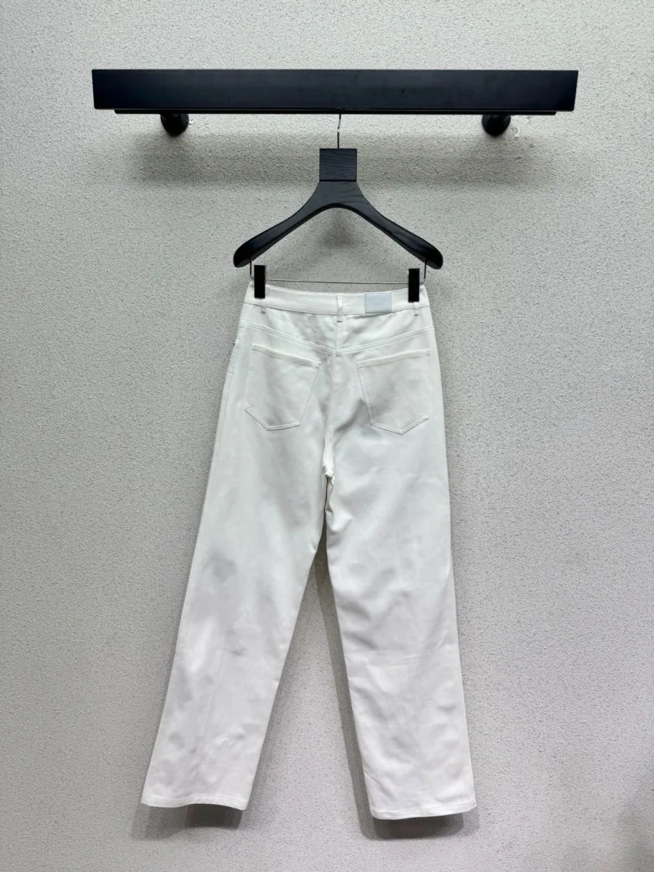センターシーム コットン デニムパンツ エルメス ジーンズ コピー ホワイト