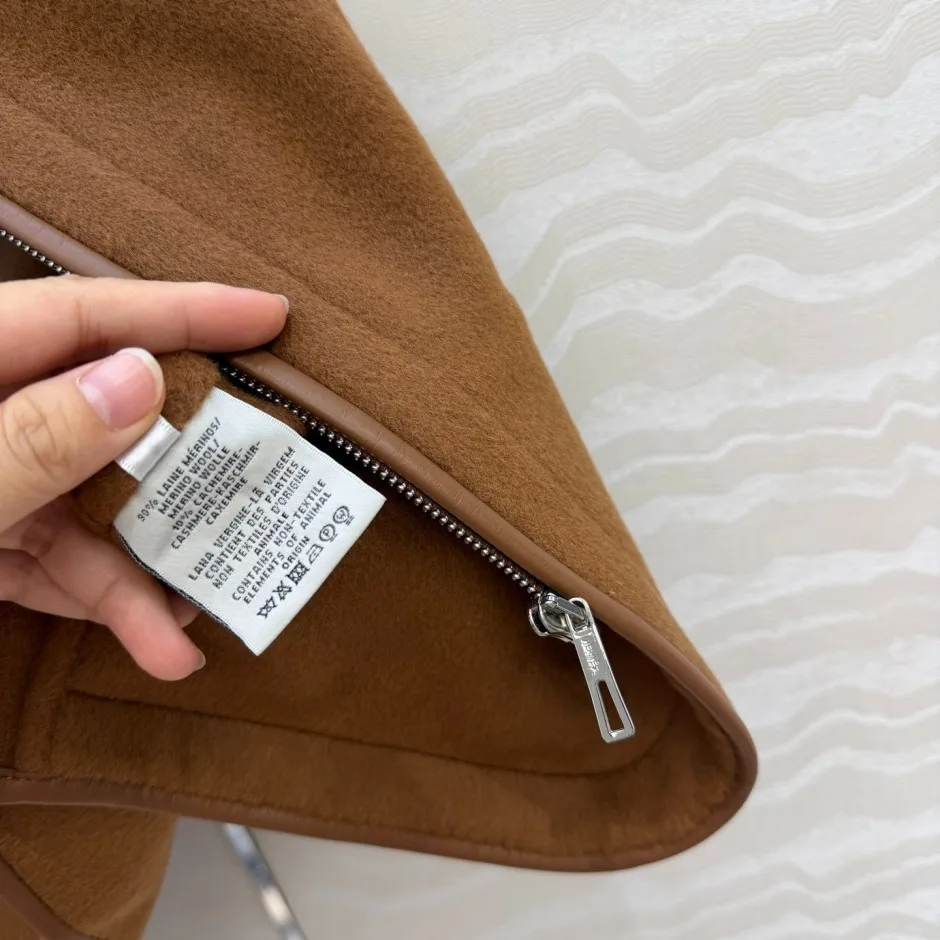 ウール カシミヤ ジップアップベスト エルメス ジャケット コピー ブラウン