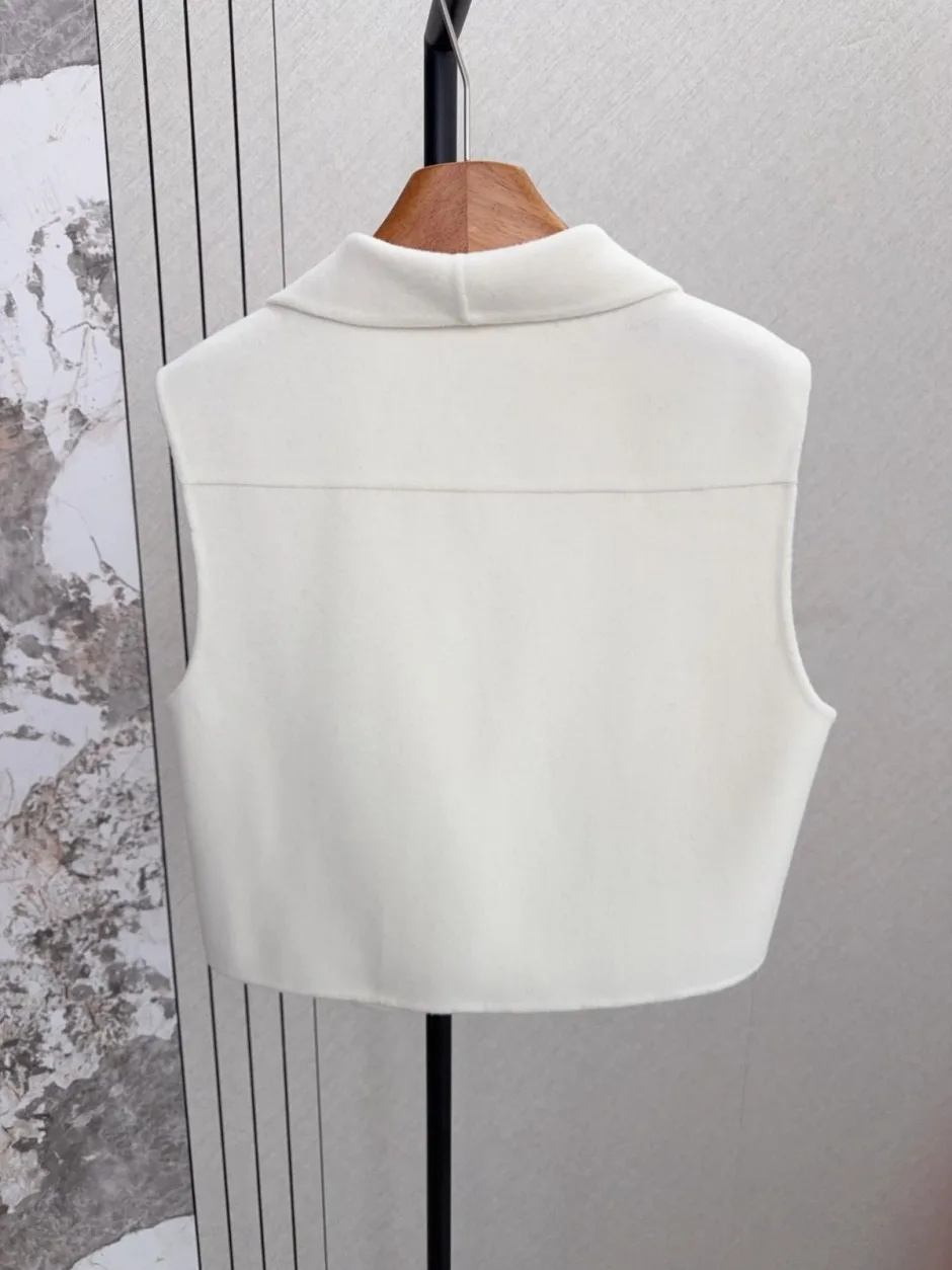 1787826397258730.webp 洗練された エレガント カシミヤ ショートジレ エルメス ジャケット 偽物 ベスト ホワイト