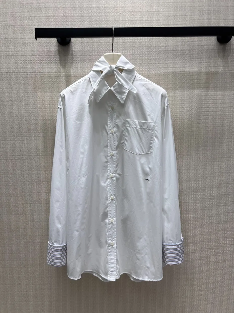 カジュアル 洗練された プラダ シャツ 偽物 コットン チュニック 合わせやすい