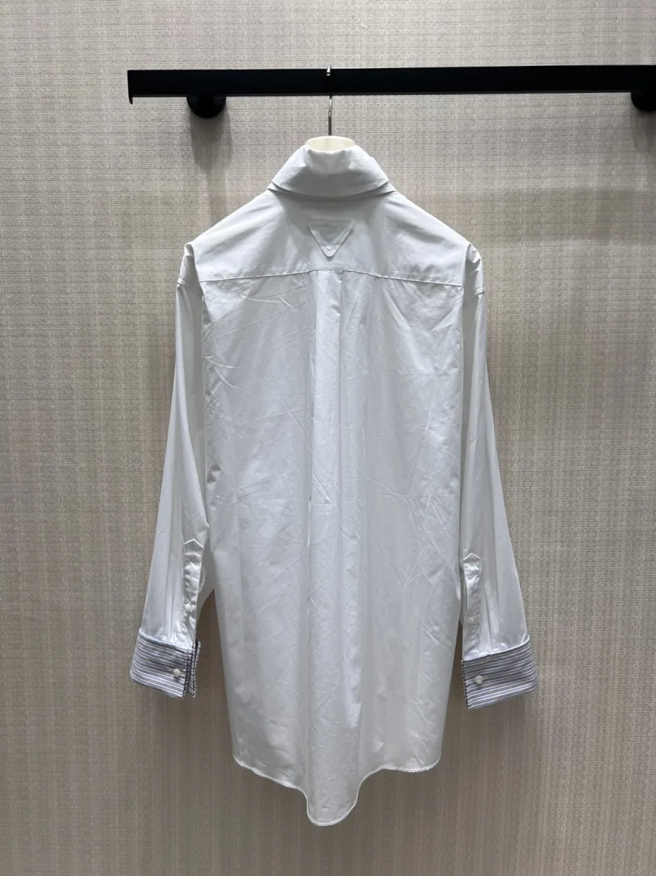 カジュアル 洗練された プラダ シャツ 偽物 コットン チュニック 合わせやすい