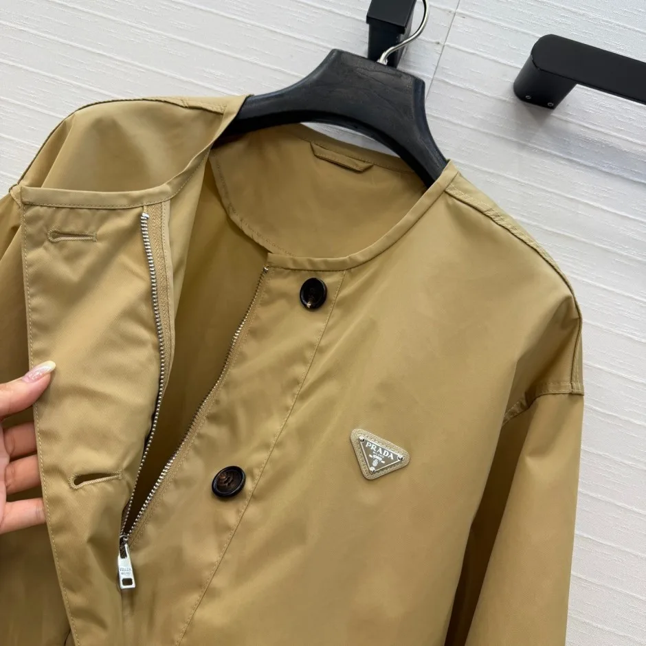 1787990684943468.webp 洗練された カジュアル プラダ ジャケット 偽物 ノースリーブブルゾン ベージュ