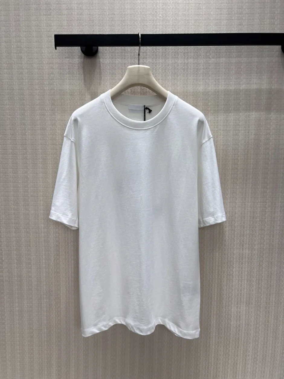 1787993742213371.webp シンプル 洗練された 半袖Tシャツ プラダ Tシャツ 偽物 コットン クルーネック ホワイト