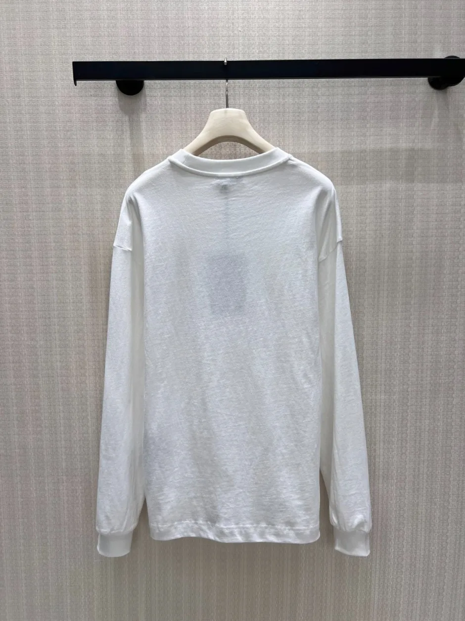 1787999946117853.webp シンプル 合わせやすい プラダ Tシャツ コピー コットン 長袖Tシャツ ホワイト