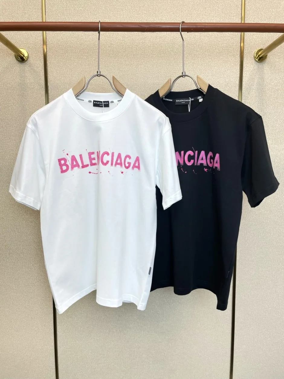 カジュアル バックロゴ 半袖Tシャツ バレンシアガ Tシャツ 偽物 クルーネック