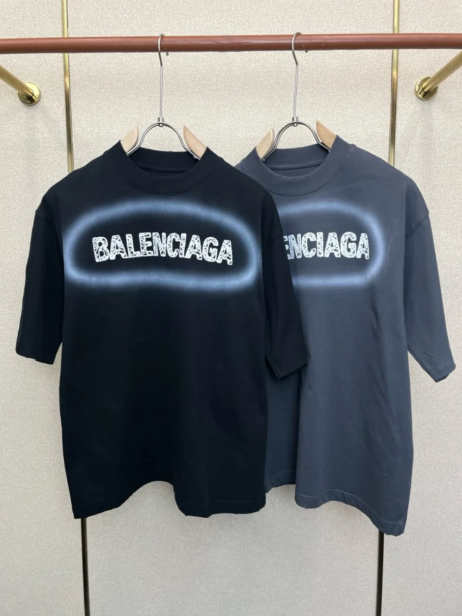 1788089006217760.webp ロゴプリント クルーネック 半袖Tシャツ バレンシアガ Tシャツ 偽物 合わせやすい