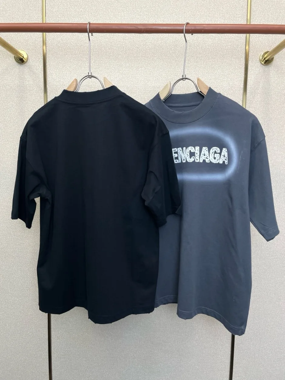1788089006581206.webp ロゴプリント クルーネック 半袖Tシャツ バレンシアガ Tシャツ 偽物 合わせやすい
