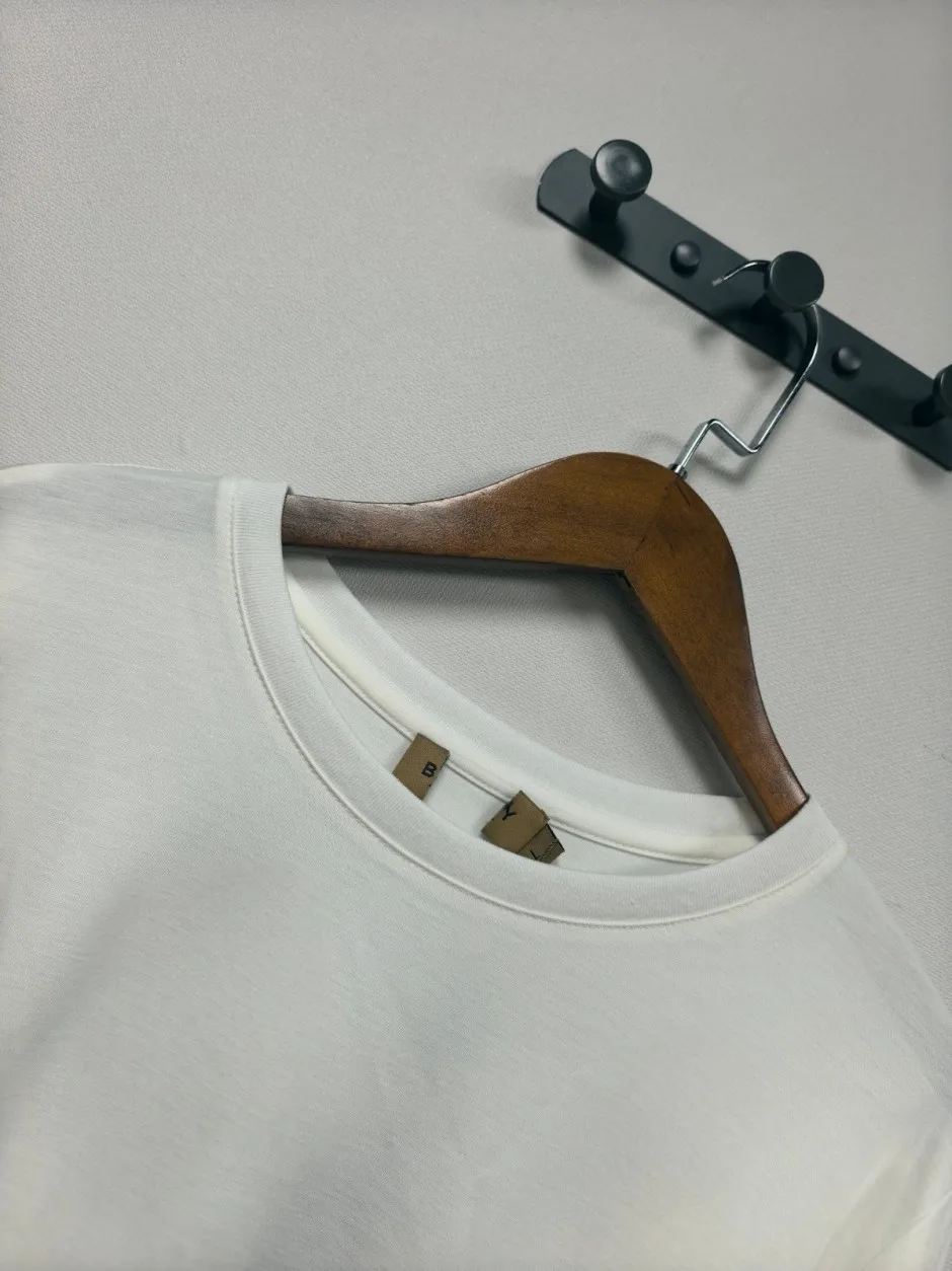 1788172696401232.webp お洒落 チェック切り替え 長袖Tシャツ バーバリー Tシャツ 偽物 ホワイト
