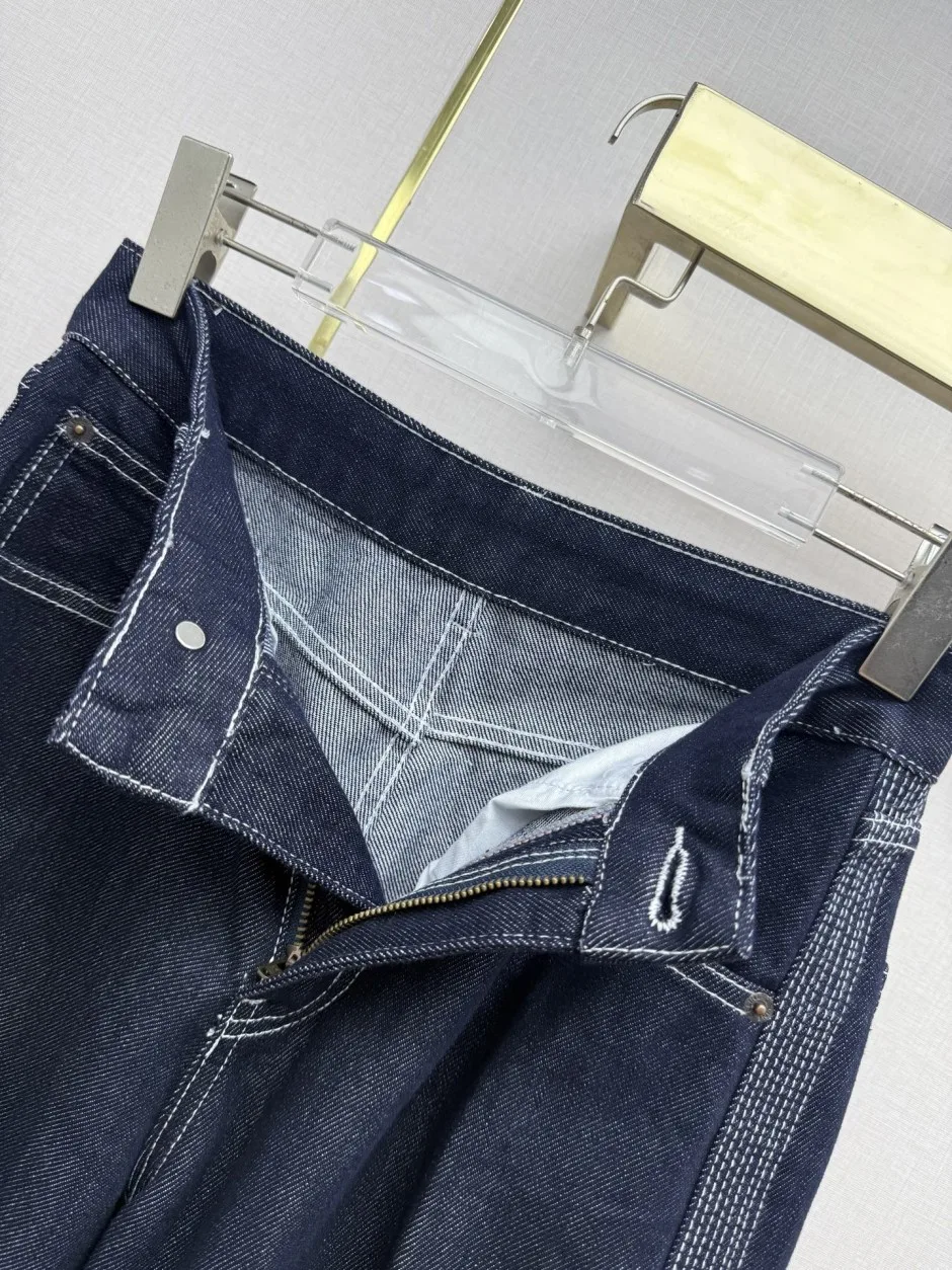 セリーヌ ジーンズ 偽物 お洒落 合わせやすい デニムパンツ ダークブルー