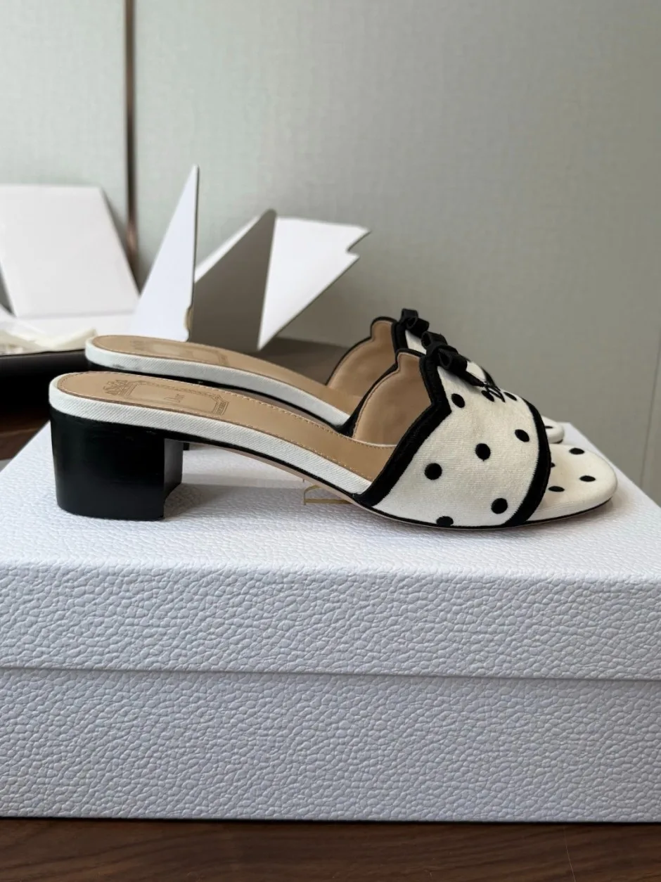 可愛い お洒落 DIOR Dway 3.5ｃｍミュール ディオール サンダル コピー ホワイト