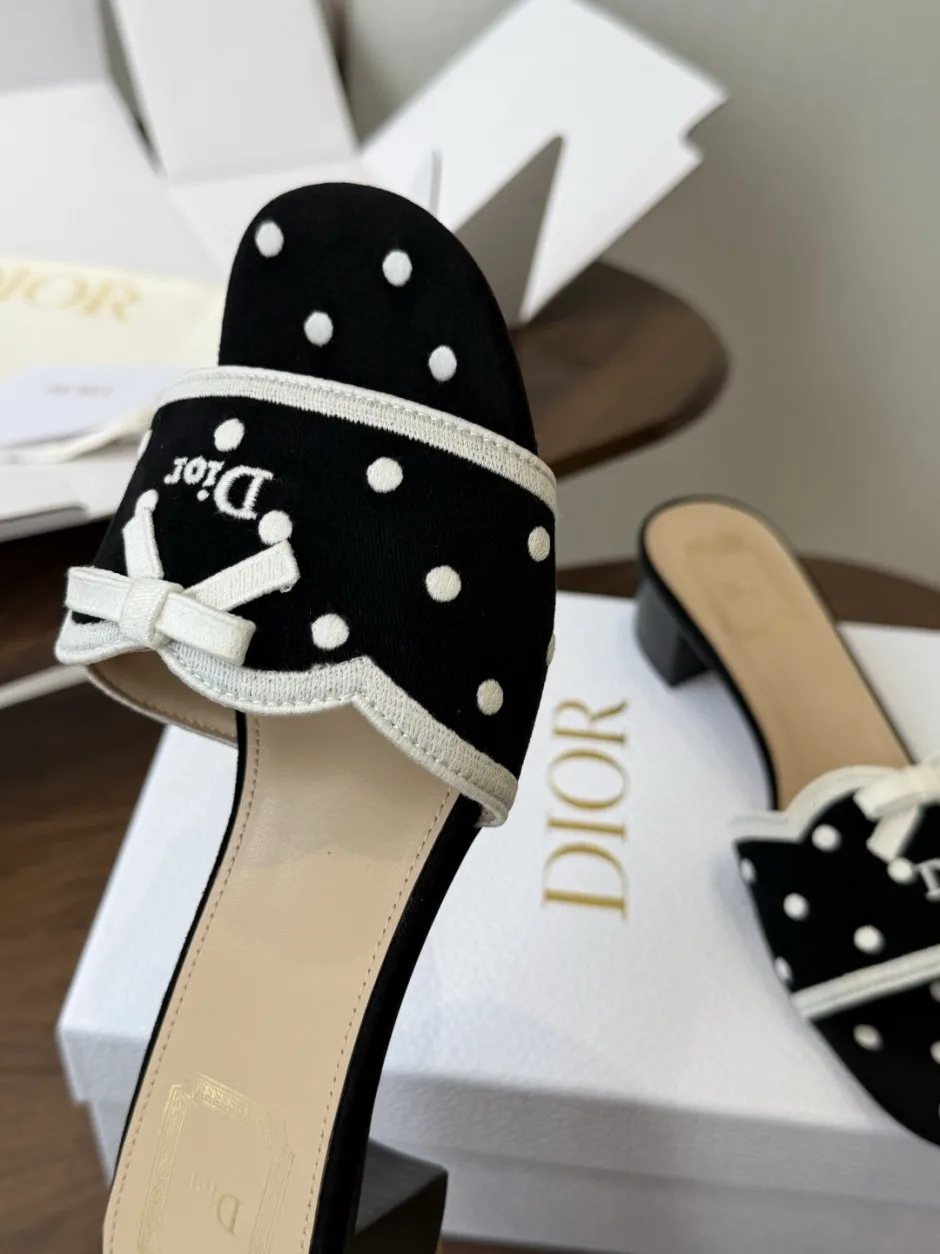 可愛い お洒落 DIOR Dway 3.5ｃｍミュール ディオール サンダル コピー ブラック